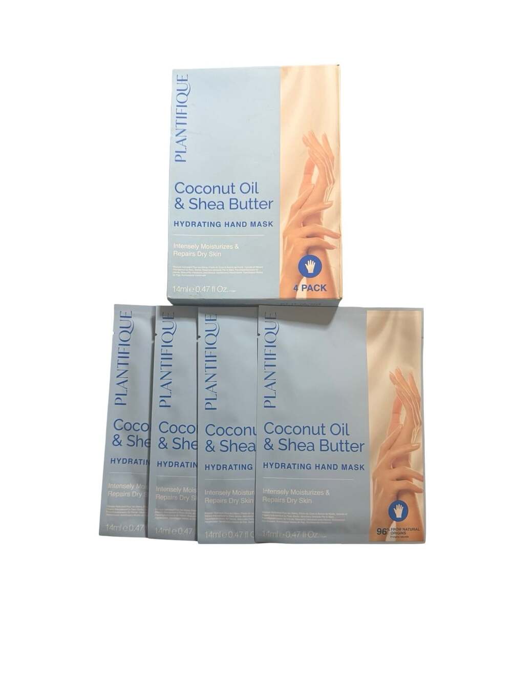 Plantifique Coconut Oil & Shea Butter Hydrating Hand Mask - Pack of 4 NIB